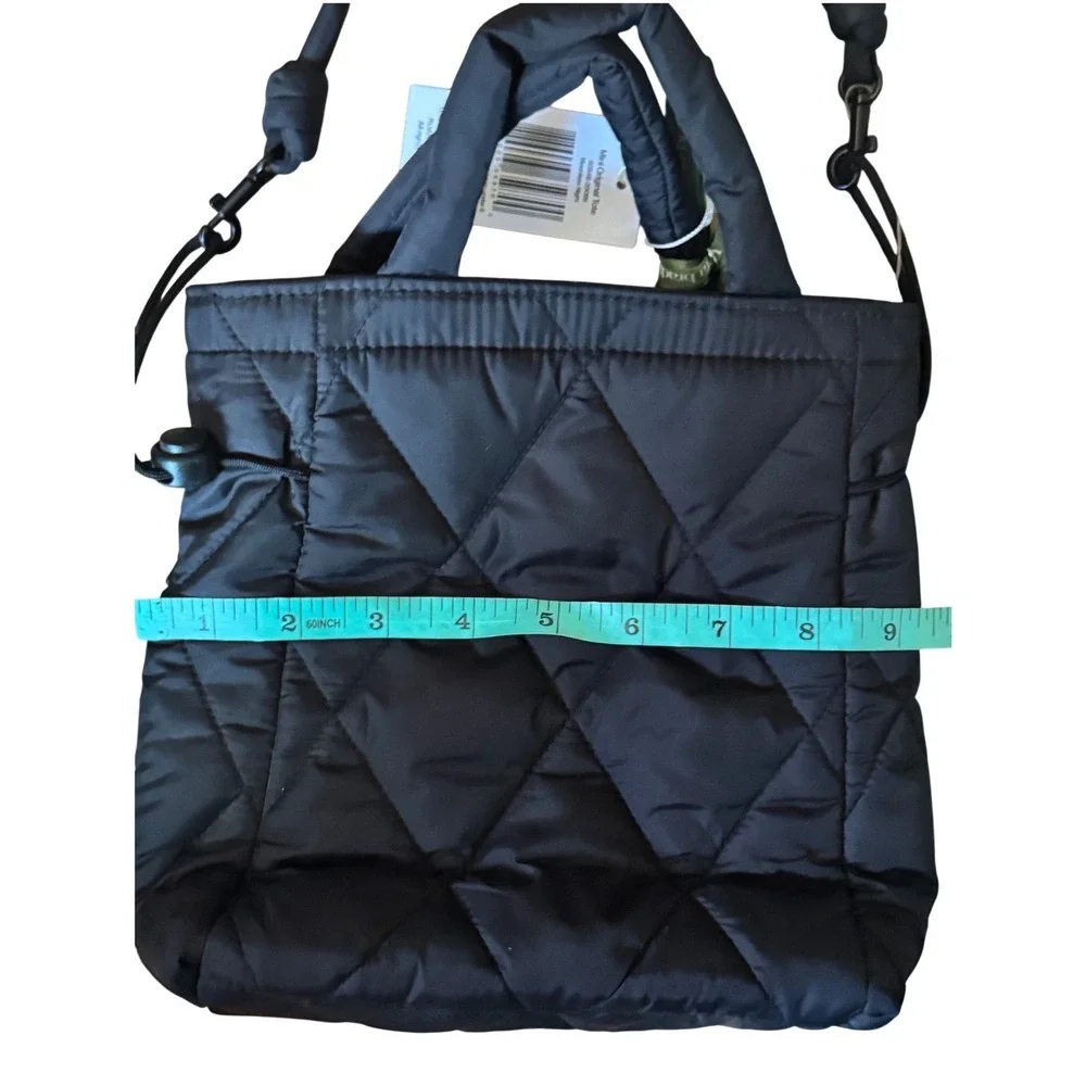 Vera Bradley Black Quilted Puffer Mini  Nylon Tote Convertible Crossbody‎  NWT